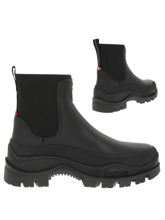 Moncler Men Larue Chelsea Ankle Boots Black Leather Size 10 US New main image 6